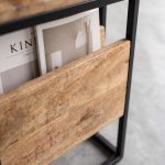 Detail foto van het praktische opbergvak van bijzettafel Lisse van HUUS