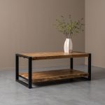 Salontafel Britt met 2 planken gemaakt van massief mangohout en voor de beste prijs op HUUS.nl