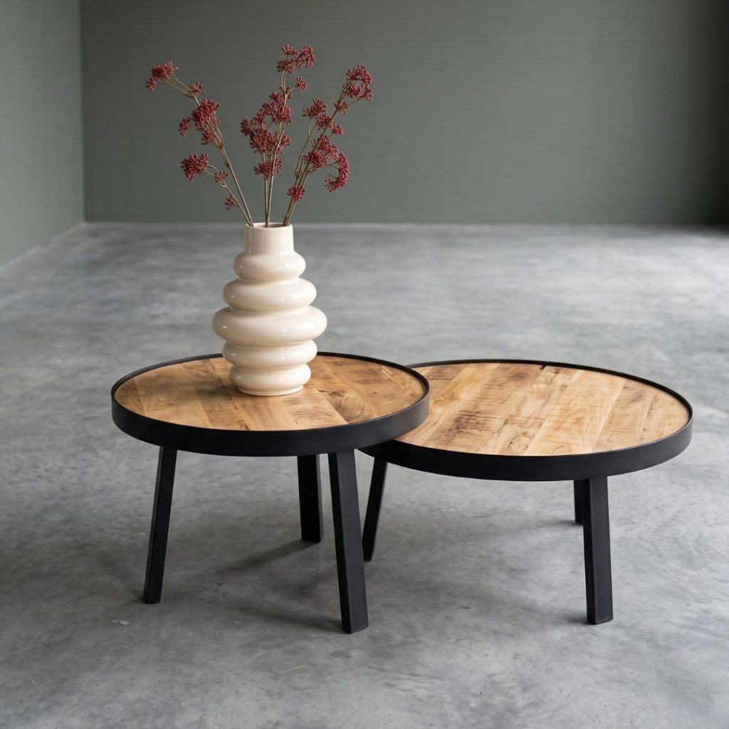 De perfecte salontafelset voor in ieder industrieel interieur, salontafelset Sanne