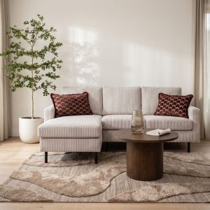 Beige rib bank Steije van HUUS, compact, comfortabel en betaalbaar.
