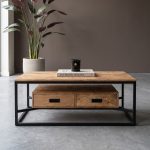 Salontafel Sem gemaakt van Mangohout met stoere zwarte details.