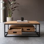 Salontafel Sem gemaakt van Mangohout met stoere zwarte details.