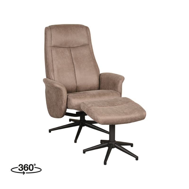 Relaxfauteuil Bergen + Hocker