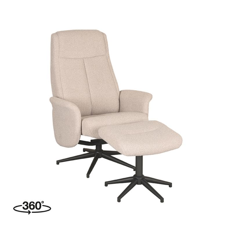 Relaxfauteuil Bergen + Hocker