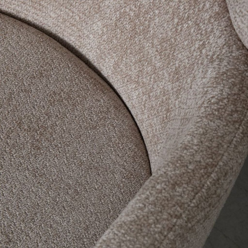 Detail van de luxe Elite stof in claykleur