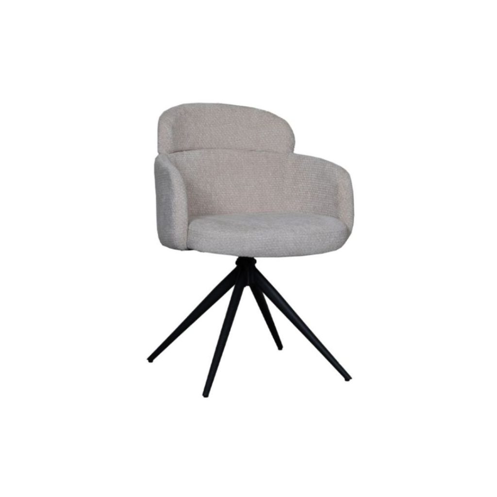 Eetkamerstoel Levi in naturel met comfortabele armleuningen