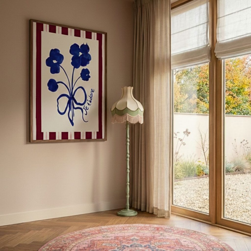 Favorieten van Sophia: vloerlamp Fringaloo met franjes en kleurrijke poot