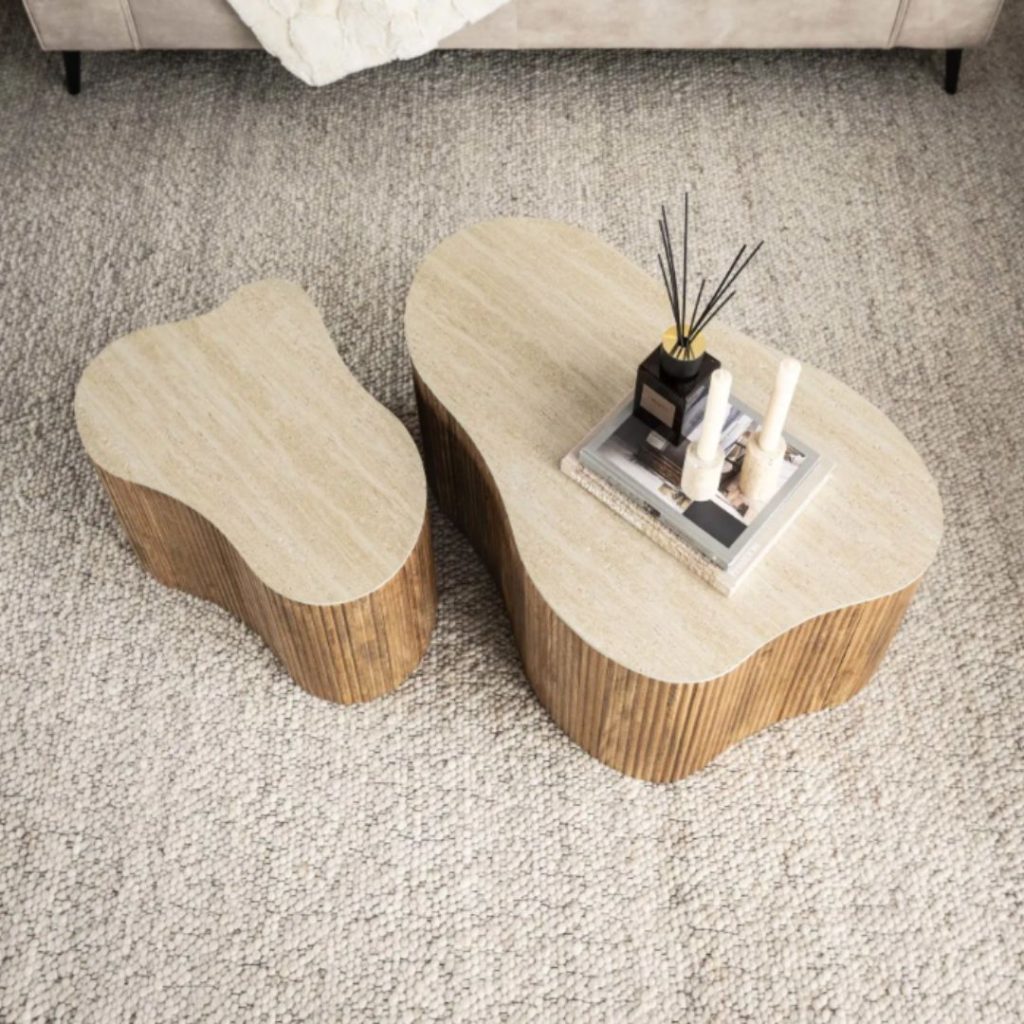 Salontafelset Mara uit de HUUS Premium Collectie is een stijlvolle en eigentijdse toevoeging aan je woonkamer