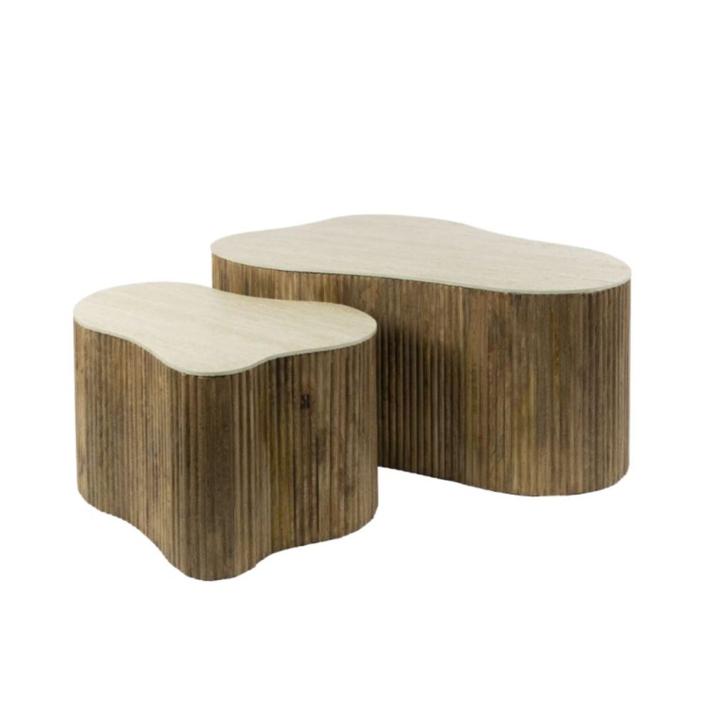 Salontafelset Mara uit de HUUS Premium Collectie is een stijlvolle en eigentijdse toevoeging aan je woonkamer