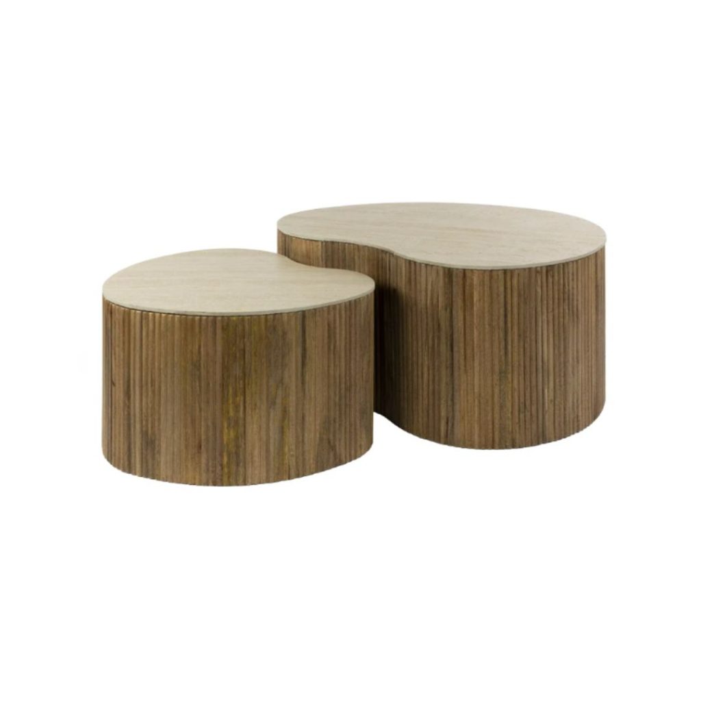 Salontafelset Mara 2 uit de HUUS Premium Collectie is een stijlvolle en eigentijdse toevoeging aan je woonkamer