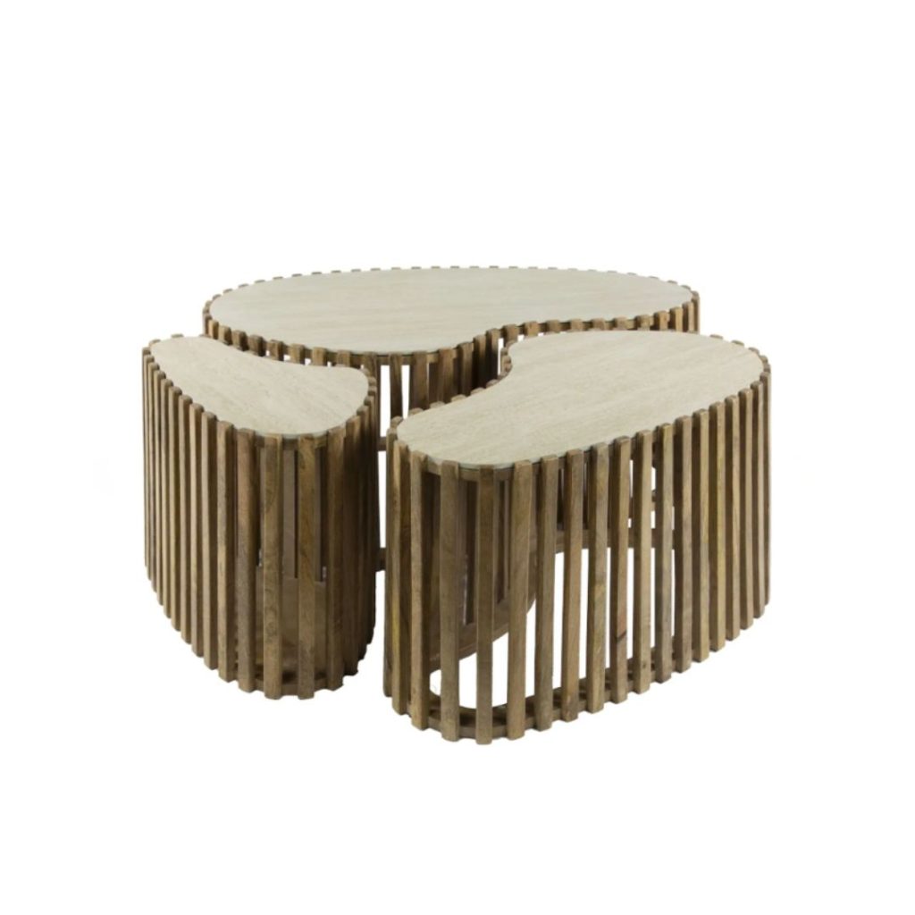Salontafelset Nora uit de HUUS Premium Collectie is een stijlvolle en eigentijdse toevoeging aan je woonkamer
