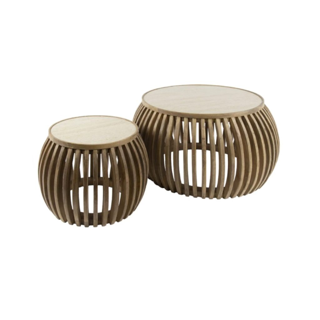 Salontafelset Nori uit de HUUS Premium Collectie is een stijlvolle en eigentijdse toevoeging aan je woonkamer