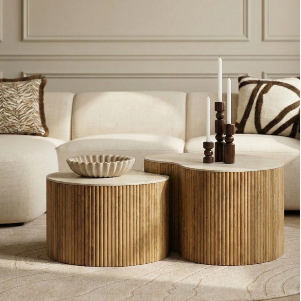 Salontafelset travertin Mara 2 HUUS Premium Collectie