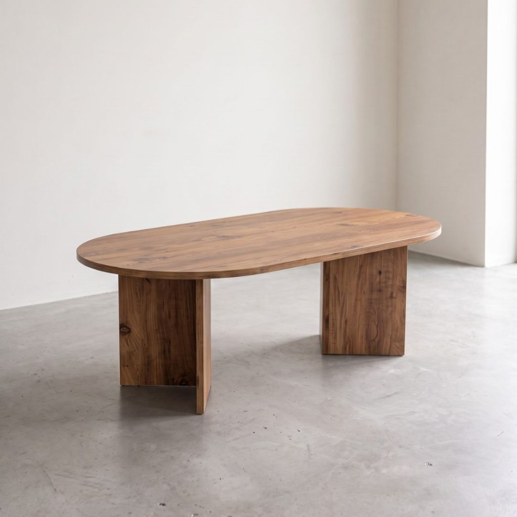 Salontafel Shiro in bruin melamine met Japandi uitstraling