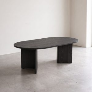 Salontafel Shiro in zwart melamine met minimalistisch ontwerp