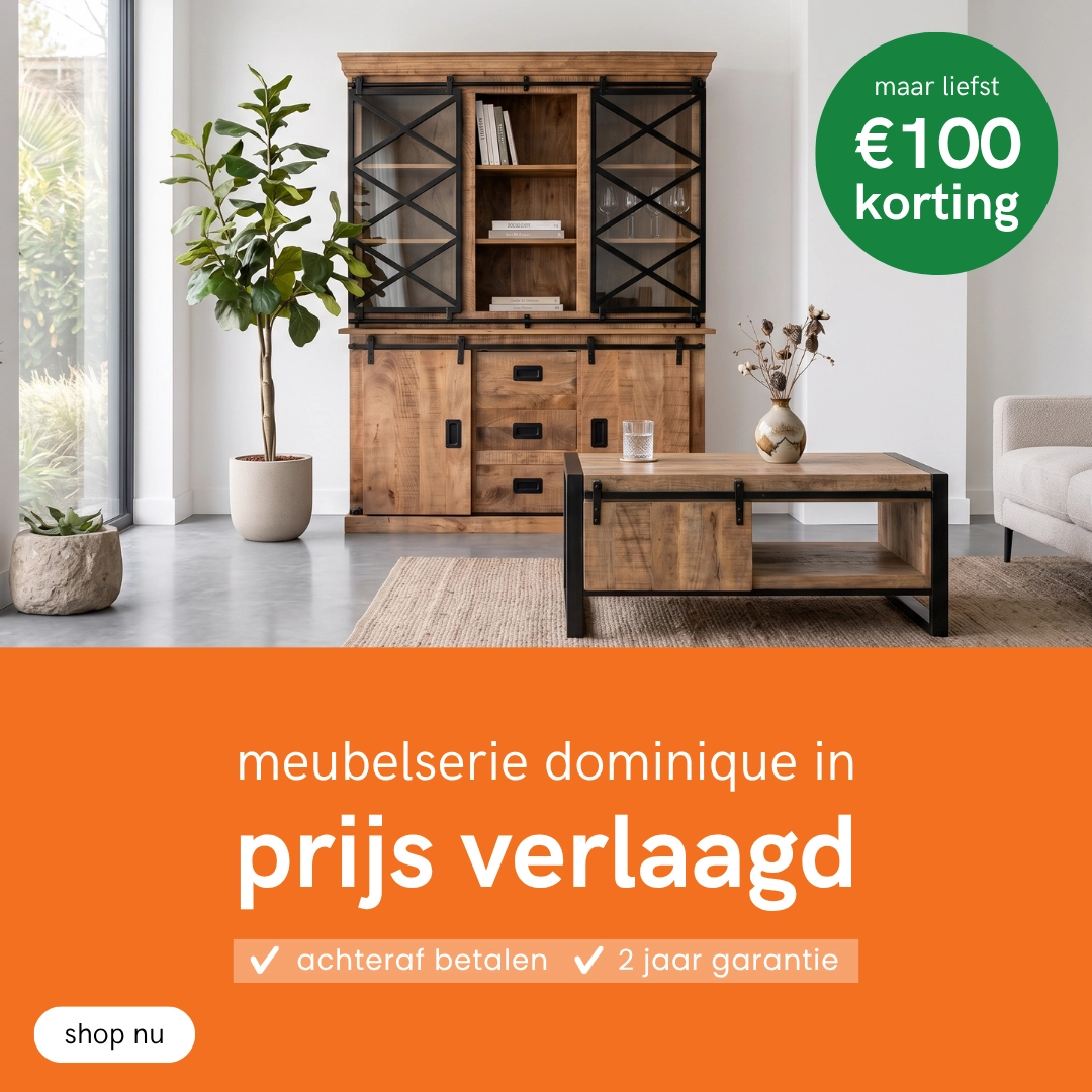 Mangohouten meubelserie Dominique nu bij HUUS in prijs verlaagd, meer dan 10% korting!