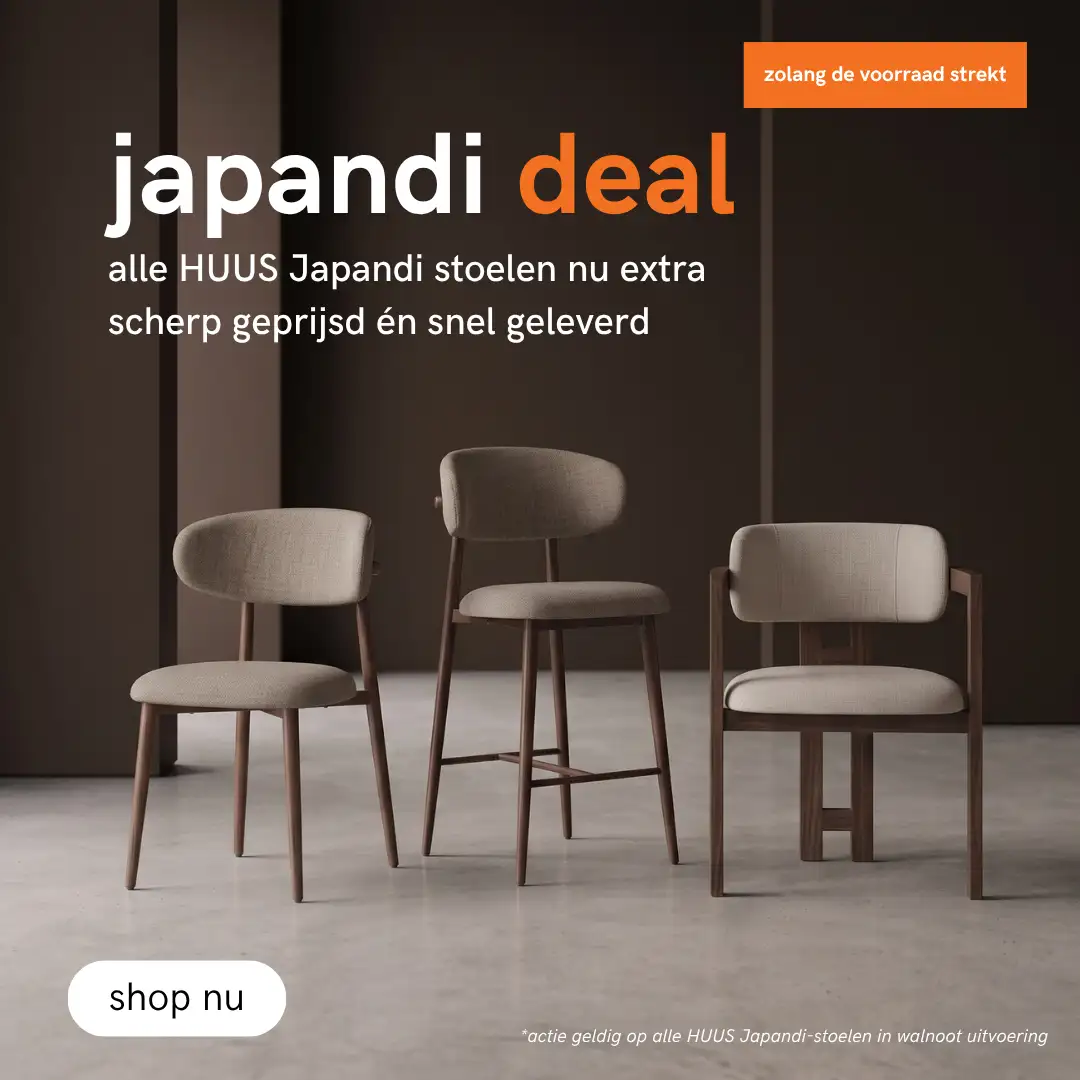 nu alleen bij HUUS japandi stoelen in prijs verlaagd en op voorraad.