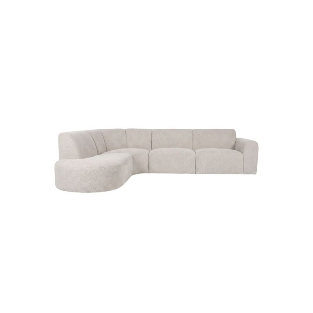 Hoekbank Evito Naturel Elite hoek links – Organische hoekbank Evito in naturel Elite stof met een luxe uitstraling en de hoek links.