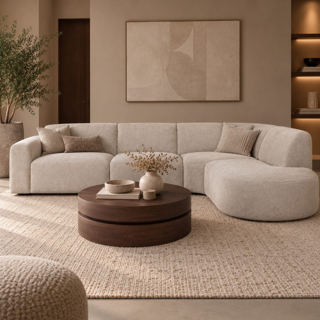 Trendy hoekbank Evito perfect voor ieder japandi interieur, hoog comfort en zeer betaalbaar.