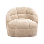 Draaifauteuil Bubble van LABEL51, recht van voren gefotografeerd met een royale zitting en ronde armleuningen.