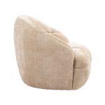 Draaifauteuil Bubble van LABEL51, zijaanzicht met organische vormen, zachte bekleding en een ronde rugleuning.