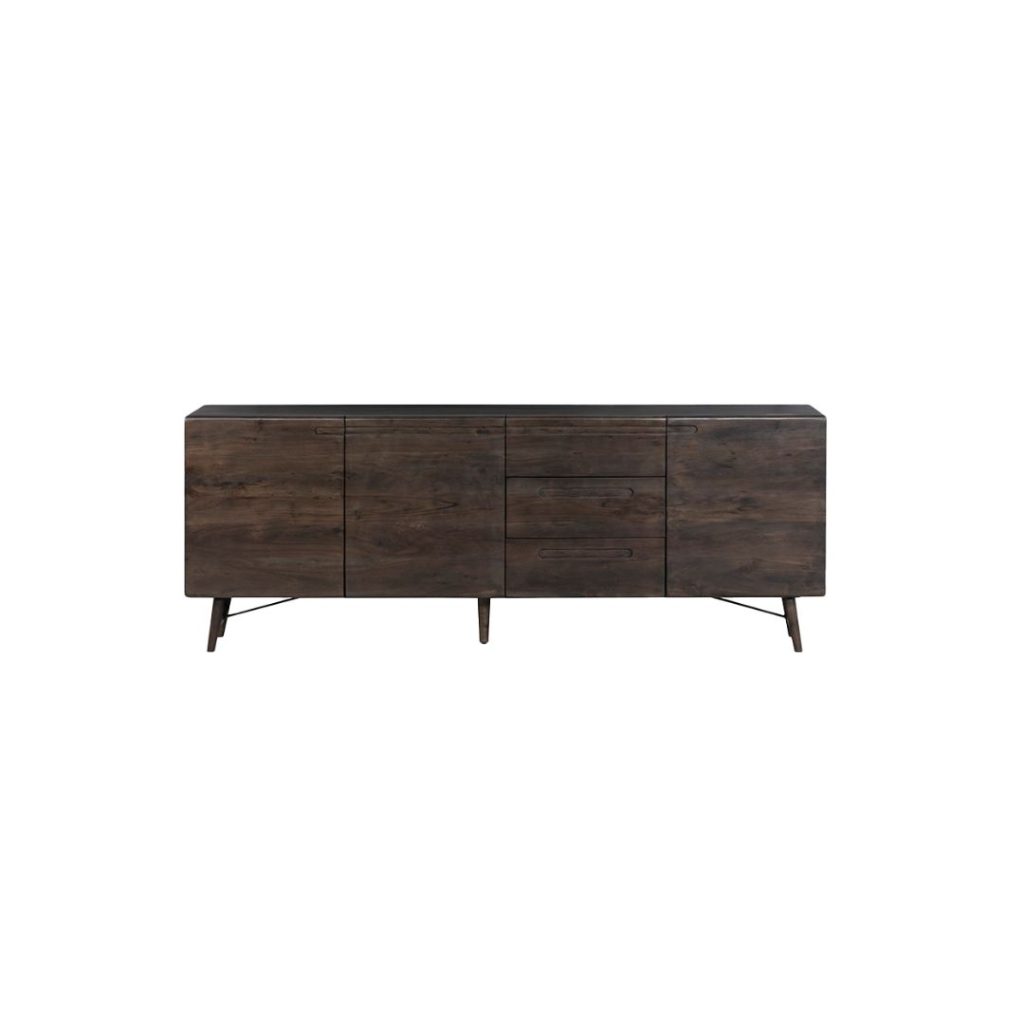 Dressoir Aura Tower Living in espresso acaciahout, 210 cm breed.