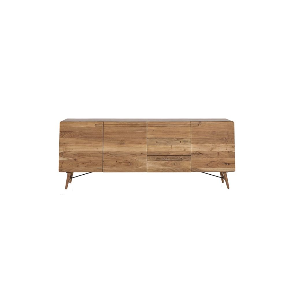 Dressoir Aura Tower Living in naturel acaciahout, 210 cm breed.