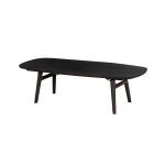 Salontafel Aura van acaciahout in espresso met een elegant Deens ovaal tafelblad.