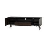 TV-meubel Aura van acaciahout in de kleur espresso met een warme en trendy uitstraling.